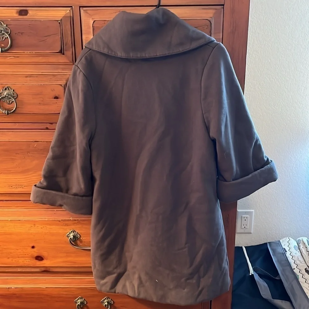 ❤️ Free People Gray Coat, Fully Lined With Sketched Horses Lining NWOT